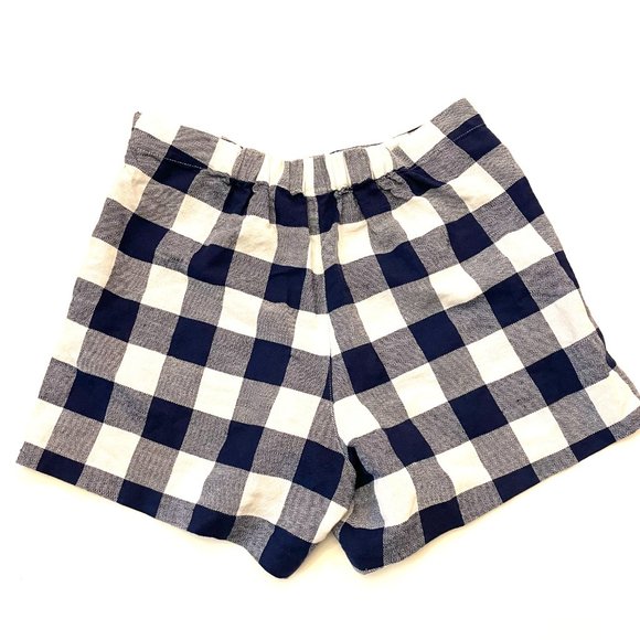 OLD Navy Navy and White linen shorts Navy and White Gingham 4 - Picture 2 of 3